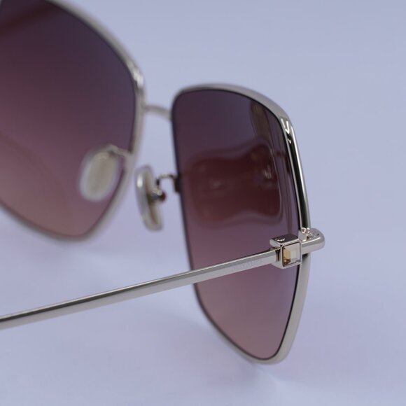 MaxMara MM0035-H 30F Sunglasses Gold Geometric Frame, Brown Lenses - Picture 11 of 12